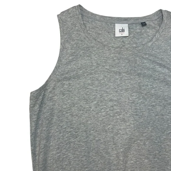 Cabi Everyday Mini Dress Ruched Crew Neck Gray Sleevless Tank Stretch Size Small - Picture 13 of 15